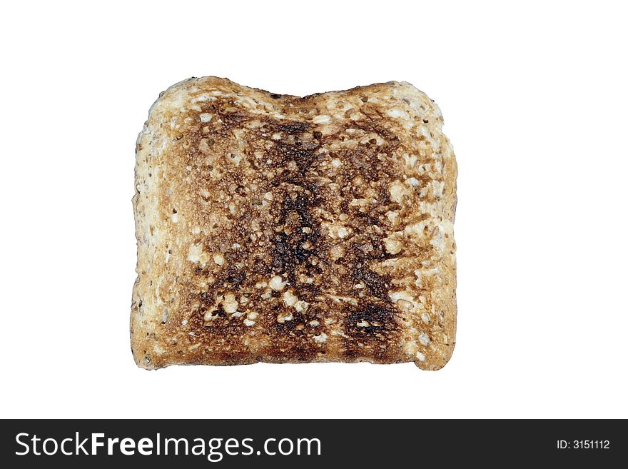 Burnt Grain Toasts / Bread On A White Background