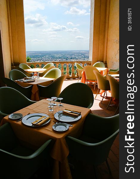 A view of an original restaurant in Italy. A view of an original restaurant in Italy