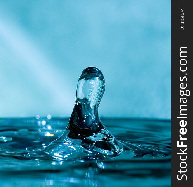 Stalagmite, created drop of water