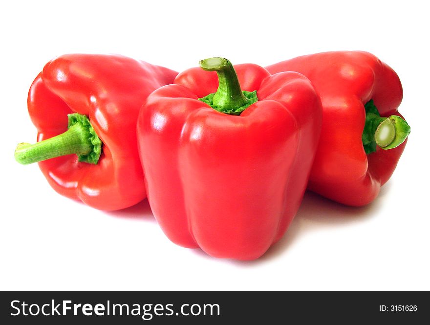 Red pepper over white background, isolated. Red pepper over white background, isolated