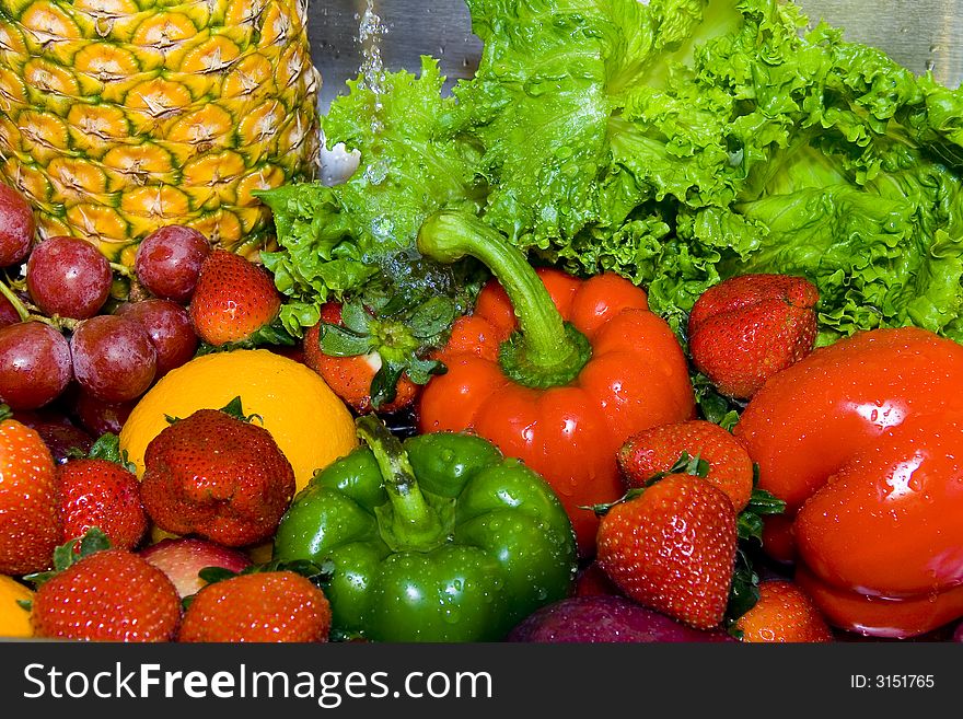 Close up of fruits and vegetables. Close up of fruits and vegetables