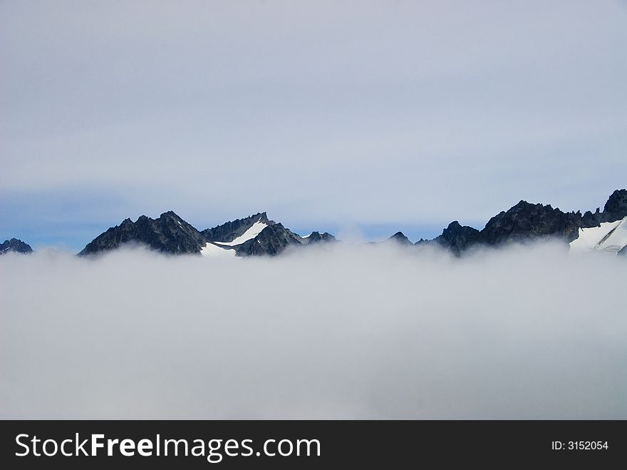 Mountains and Clouds in Alaska