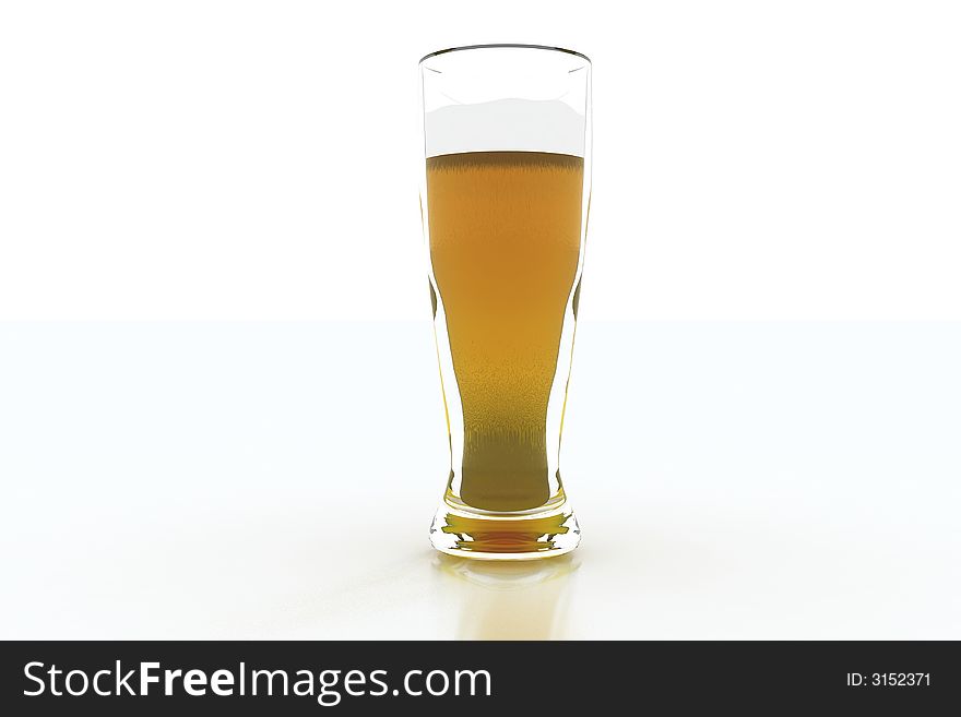 Isolated beer pint on white background