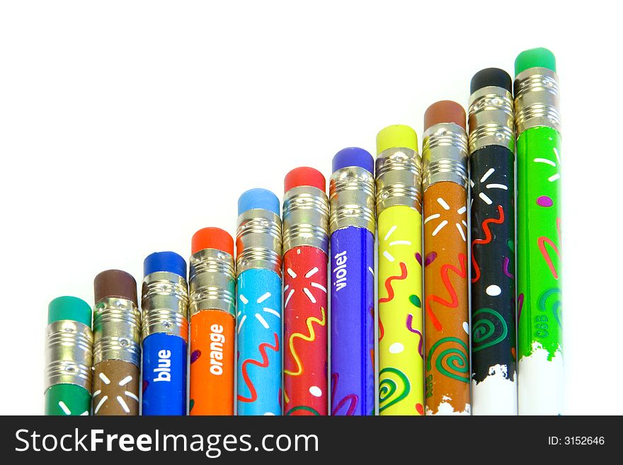 Pencils isolated on a white background. Pencils isolated on a white background