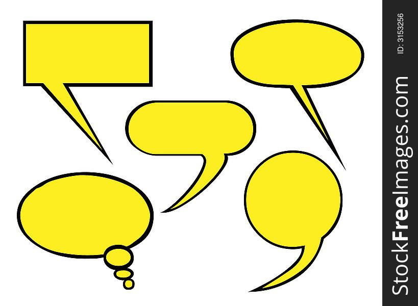 Different speech balloons on white background