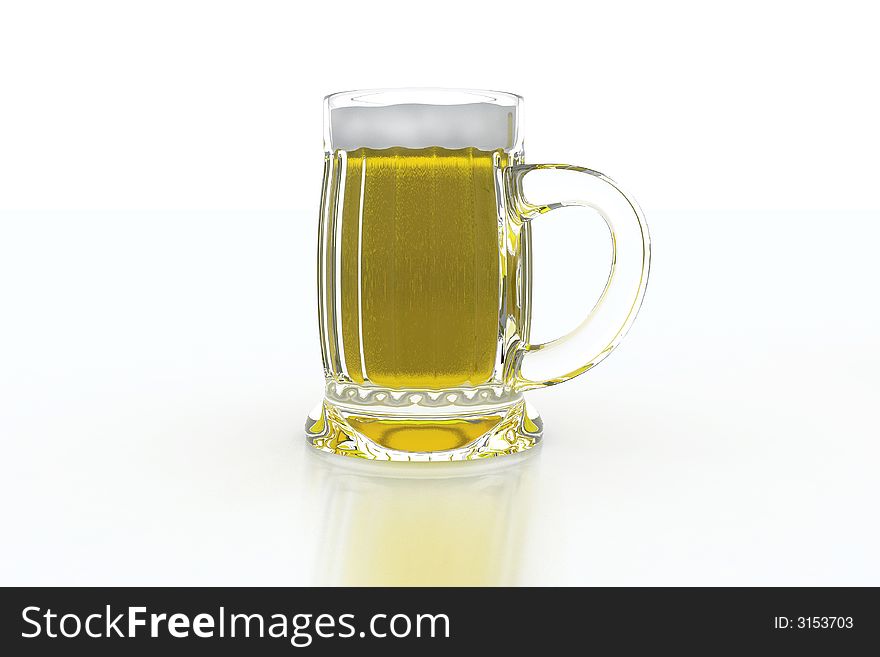 Beer mug on white background