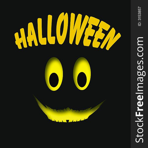 Halloween sign, spooky yellow eyes on   black background. Halloween sign, spooky yellow eyes on   black background