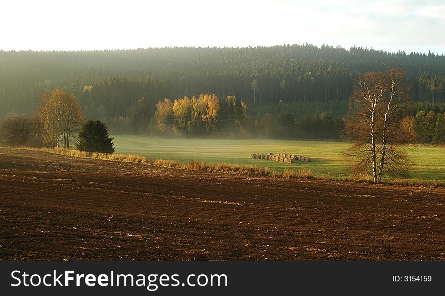 A typical countryside in autumn  in czech republic. A typical countryside in autumn  in czech republic