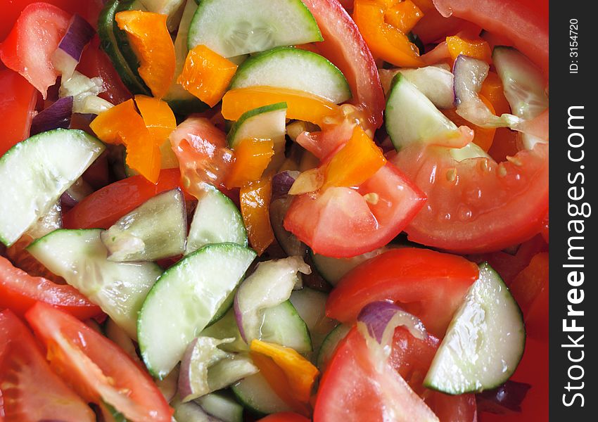 Close-up photo of fresh vegetarian salad