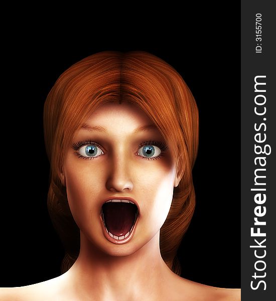 A conceptual image of a women in a state of fear or shock or pain. A conceptual image of a women in a state of fear or shock or pain.