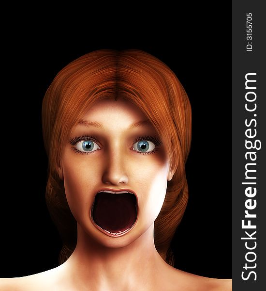 A conceptual image of a women in a state of fear or shock or pain. A conceptual image of a women in a state of fear or shock or pain.