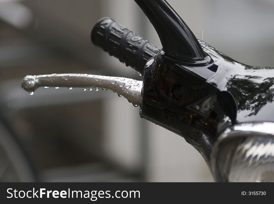 Water drops on a scooter