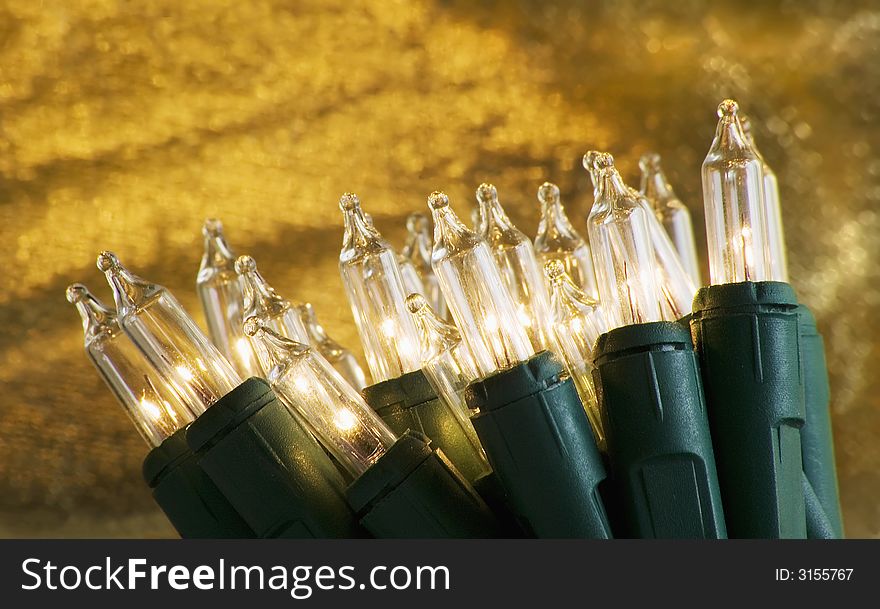 Small illuminated elecrtical white holiday light bulbs. Small illuminated elecrtical white holiday light bulbs.