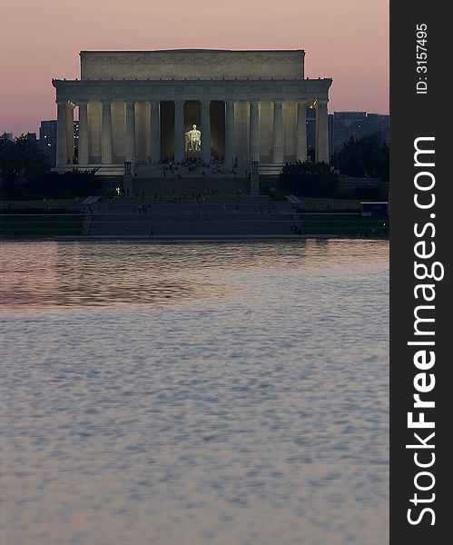 Lincoln Memorial in Washington DC at Sunset. Lincoln Memorial in Washington DC at Sunset