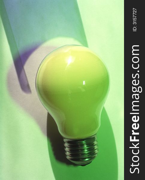 Industrial bulb on a green background. Industrial bulb on a green background