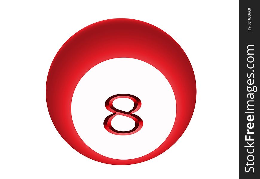 An alternative billiard ball number 8 in red color.