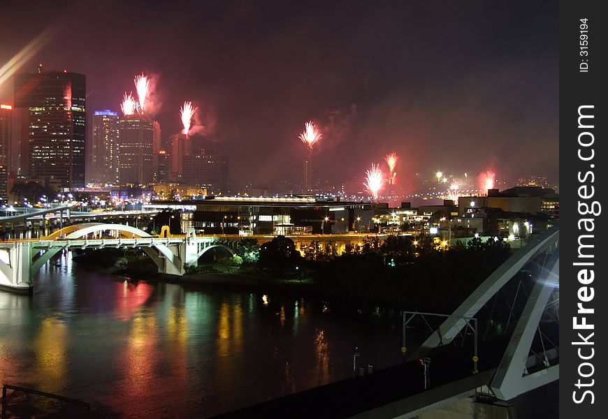 River Fire festival in Brisbane Australia. River Fire festival in Brisbane Australia