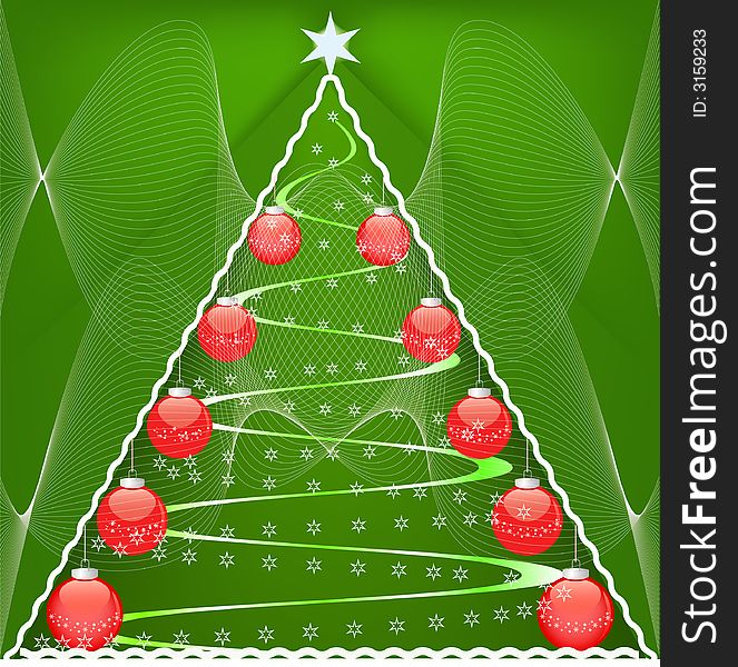 A Christmas Tree vector artistic illustration