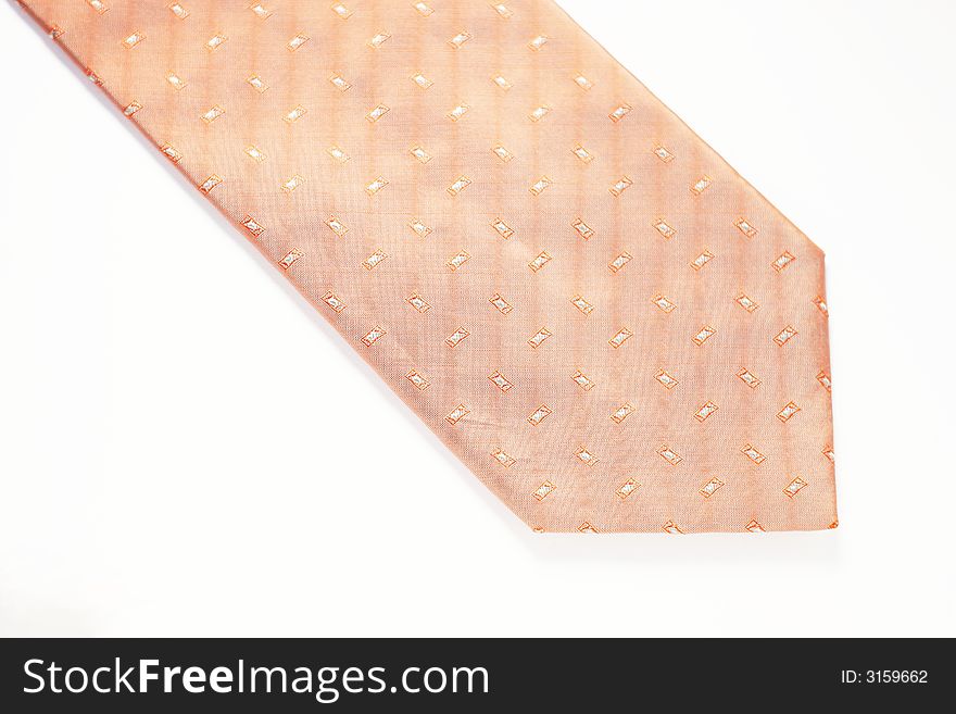 Pink tie isolated on white closeup. Pink tie isolated on white closeup