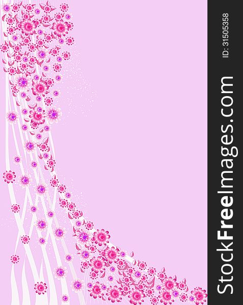 Pink background with pink flowers and leaves. Pink background with pink flowers and leaves.