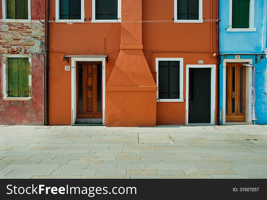 Colourful houses in village of Burano near Venice in Italy. Colourful houses in village of Burano near Venice in Italy