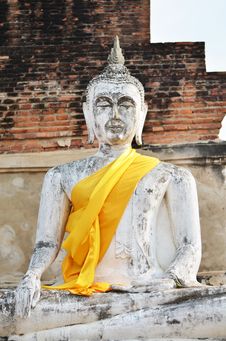 Ancient Buddha Statues At Wat Yai Chai Mongkol In Ayutthaya Stock Photos Ancient Buddha Statues At Wat Yai Chai Mongkol In Ayutthaya Stock Photos