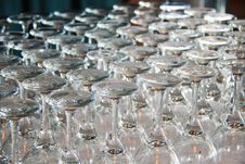 Rows Of Empty Wine Glasses On The Table Royalty Free Stock Images Rows Of Empty Wine Glasses On The Table Royalty Free Stock Images