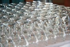 Rows Of Empty Wine Glasses On The Table Stock Photo Rows Of Empty Wine Glasses On The Table Stock Photo
