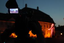 Video Camera Viewfinder In The Night Stock Photography