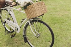 Vintage Bicycle On The Field Stock Photos