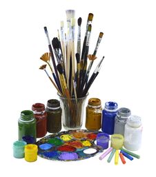 Used Brushes And Paint Isolated Stock Image