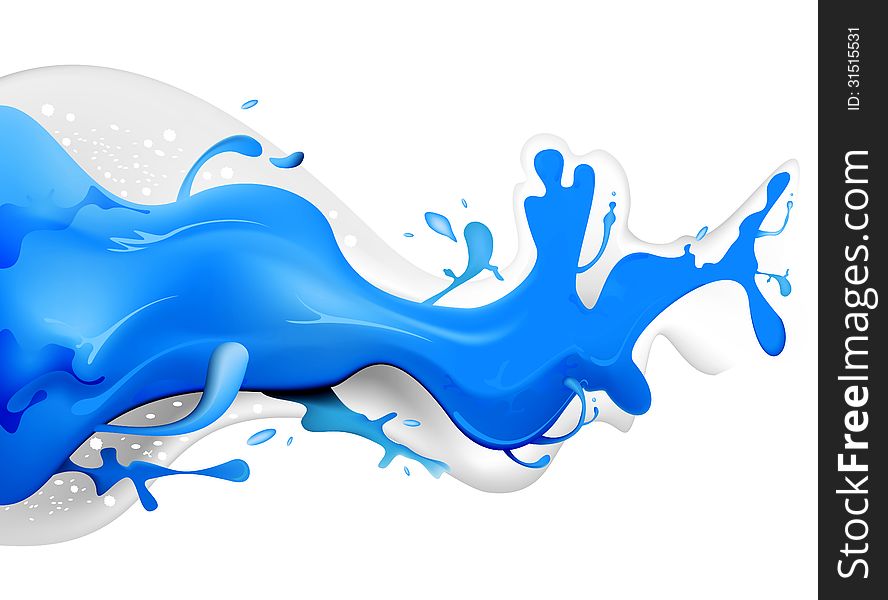 Beautiful blue splash on a white background
