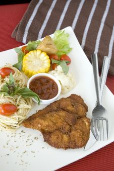 Fried Chicken Set On White Plate Stock Image Fried Chicken Set On White Plate Stock Image