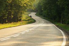 The Road Through The Forest. Royalty Free Stock Photography The Road Through The Forest. Royalty Free Stock Photography