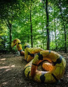 A Yellow And Black Concrete Snake Royalty Free Stock Photo A Yellow And Black Concrete Snake Royalty Free Stock Photo