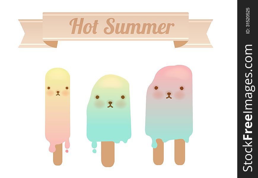 Melting Ice Cream Collection - Vector File EPS10