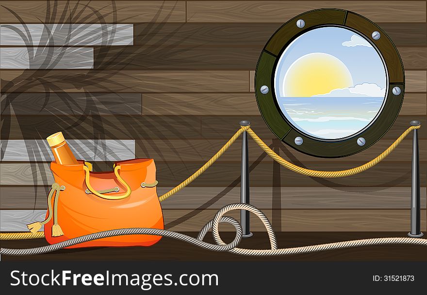 Vacation Tourism Background With Sailboat Elements