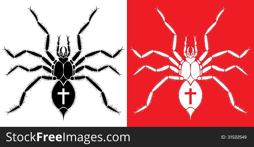 Silhouette of a black spider vector illustration. Silhouette of a black spider vector illustration