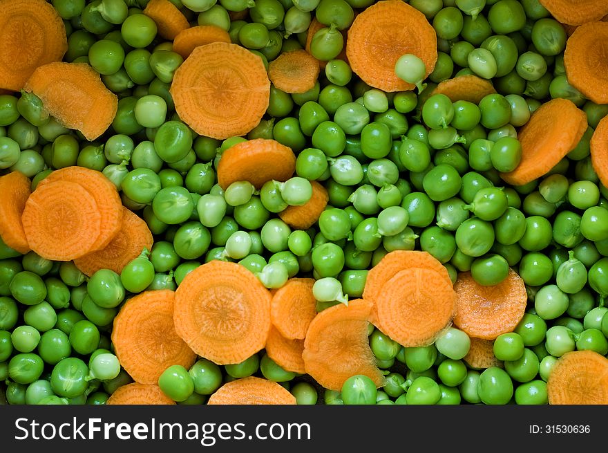 Fresh Peas and carrots. Fresh Peas and carrots.