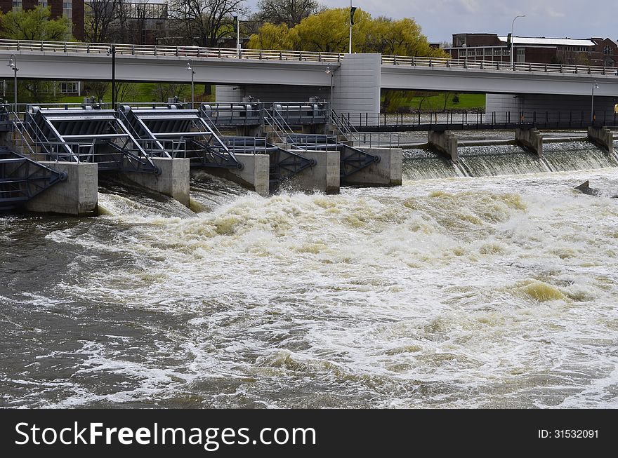 Gates open at local dam.