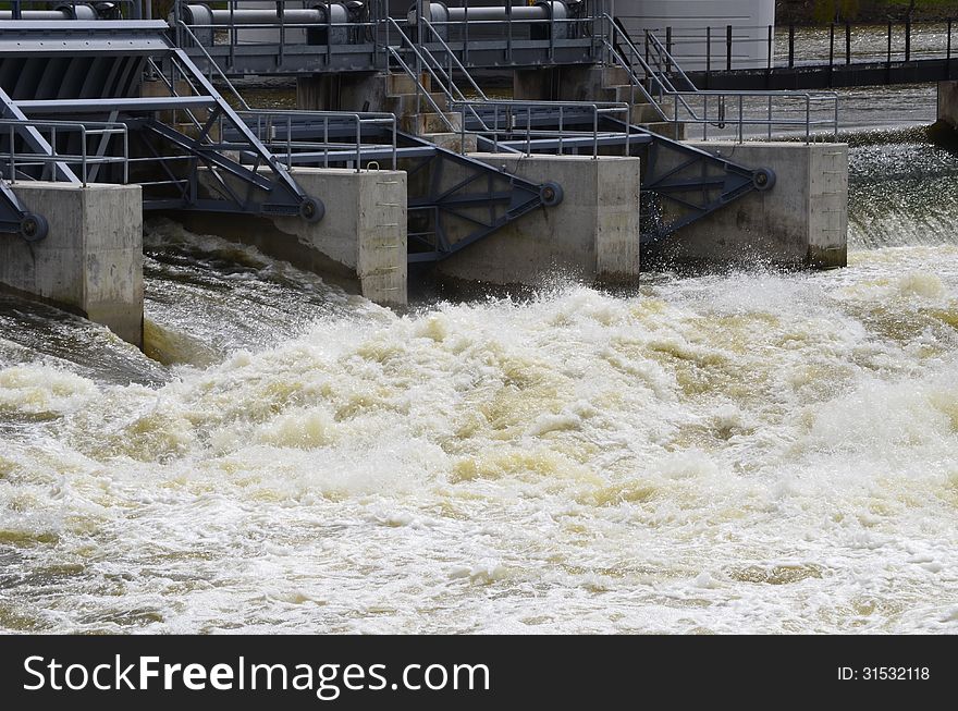 Gates open at local dam.