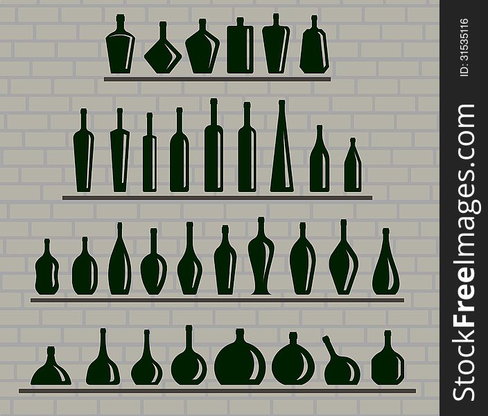 Containers for beverages. set of vector icons