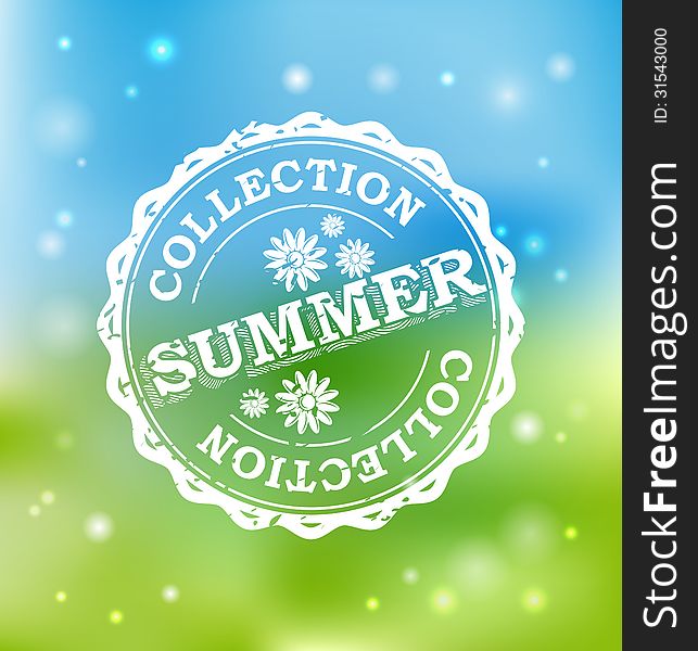 Summer Collection Rubber Stamp Vector Illustration