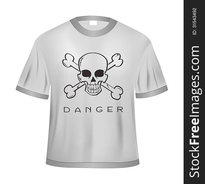 T-Shirt Illustration with Danger Sign