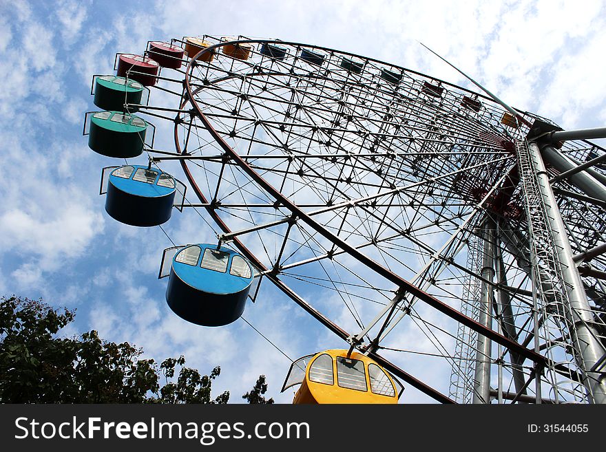 A tall and majestic Ferris Wheel