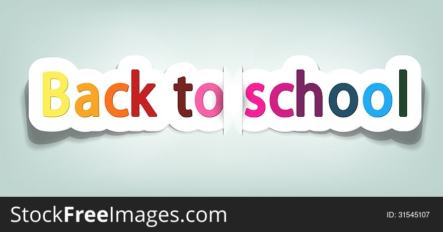 Vector back to school; realistic cut, takes the background color