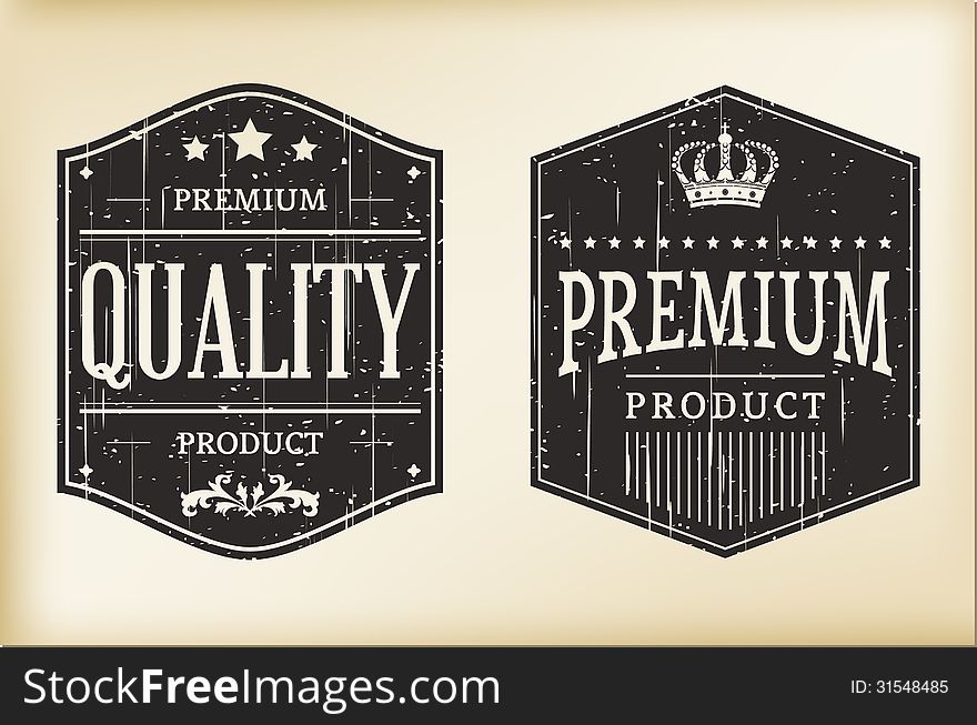 Two Vintage Vector Grunge Labels. Two Vintage Vector Grunge Labels