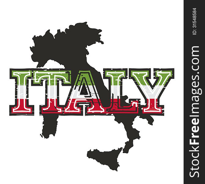 Vector label wiht Italy symbol