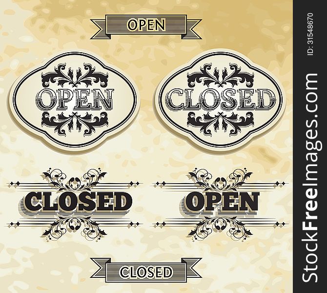 Open and Closed Labels in Vintage Style