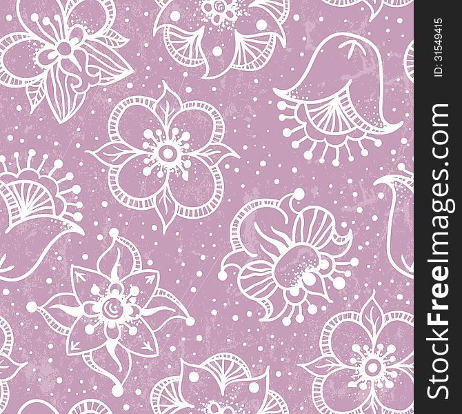 Seamless floral pink background. EPS 10 vector illustration. Seamless floral pink background. EPS 10 vector illustration.